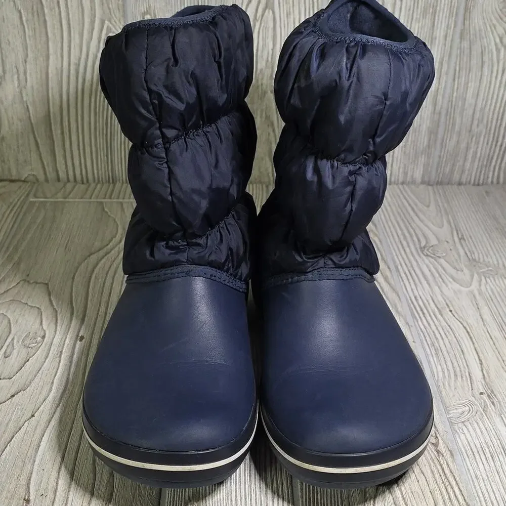 CROCS Winter Puff Boots Dark Blue Womens Size 8